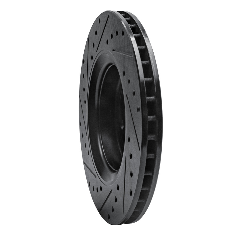 Volvo V70 Brake Rotor (1) - Front Right - R1 Concepts - Drilled & Slotted - Black - `98-`04
